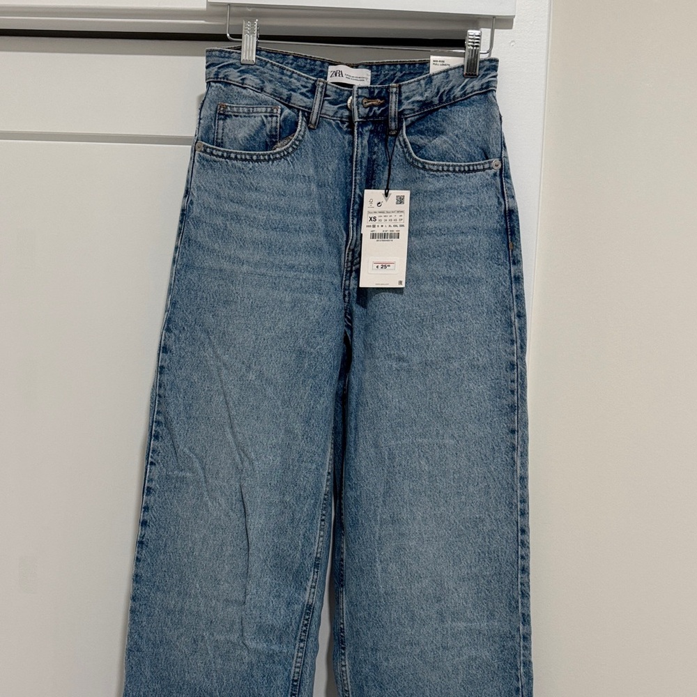 Zara Women's Wide Leg Blue Jeans XS